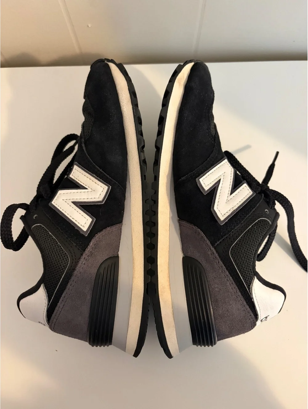 New Balance 574 Core Black and Gray Sneakers, Men’s 6, Women’s 7.5
